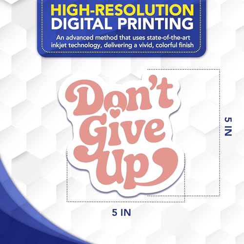 Magnet Me Up Don’t Give Up Car Magnet - 5x5 Inches Positive Quote Magnetic Decal for Cars, Fridge or Locker, Full-Color UV Printed Magnet Gifts & Accessories, Vinyl, Weatherproof, Made in The USA