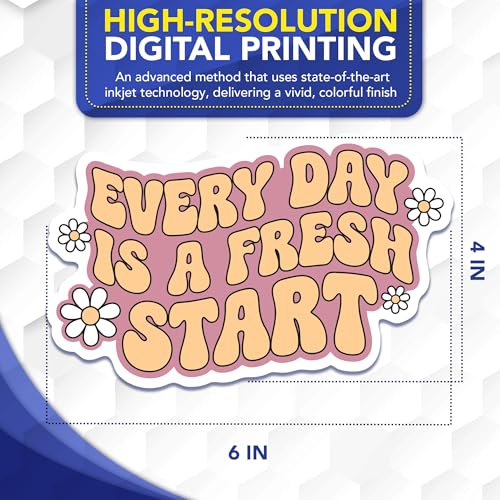 Magnet Me Up Every Day Is a Fresh Start Magnetic Decal - 6x4 Inches Inspirational Car Magnet Retro Positive Quote Accessories, Weatherproof UV-Printed Vinyl Gifts for Cars, Lockers, Fridge Made in USA
