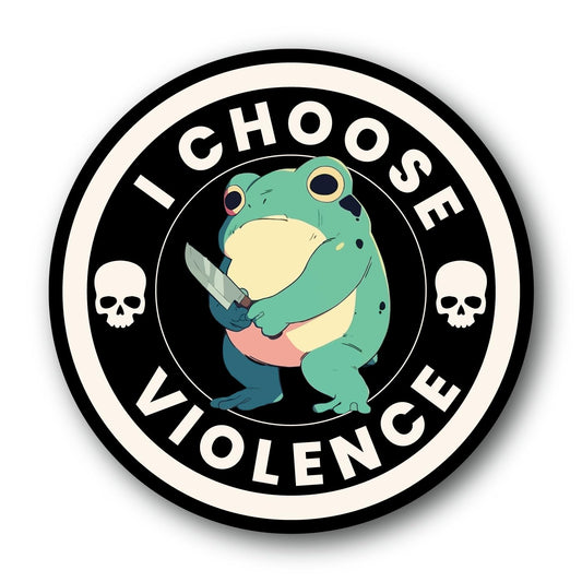Magnet Me Up I Choose Violence Frog 5" Round Car Magnet - Funny Magnetic Decal for Cars, Trucks & SUV Full-Color UV Printed Accessories for Fridge & Locker, Durable Vinyl Weatherproof, Made in the USA