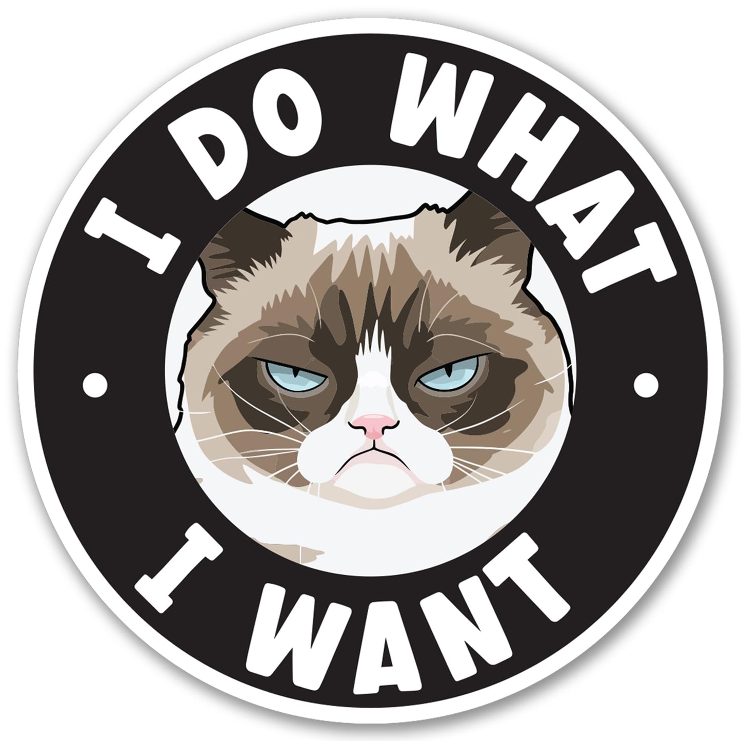Magnet Me Up I Do What I Want Funny Cat Car Magnet - 5 Inch Magnetic Decal for Cars, Trucks & SUV, Round Full-Color UV Printed Vehicle Magnet, Weatherproof Funny Vinyl Accessory, Made in USA