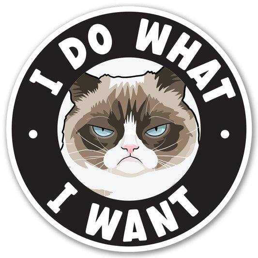 Magnet Me Up I Do What I Want Funny Cat Car Magnet - 5 Inch Magnetic Decal for Cars, Trucks & SUV, Round Full-Color UV Printed Vehicle Magnet, Weatherproof Funny Vinyl Accessory, Made in USA