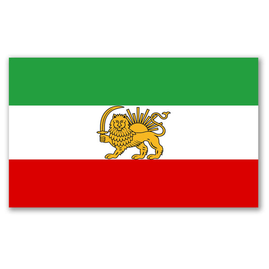 Magnet Me Up Iran Lion Flag Car Magnet 3x5 Inch, Pre Revolution Lion and Sun Persian Flag Bumper Magnet, Weatherproof Full-Color Magnetic Decal for Car, Trucks & SUV Fridge Accessory, Made in USA