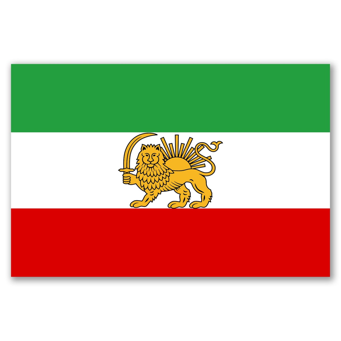 Magnet Me Up Iran Lion Flag Car Magnet 4x6 Inch, Pre Revolution Lion and Sun Persian Flag Bumper Magnet, Weatherproof Full-Color Magnetic Decal for Car, Trucks & SUV Fridge Accessory, Made in USA