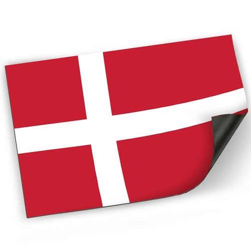 Magnet Me Up Denmark Flag Car Magnet 3x5 Inches, Danish National Flag Magnetic Decal for Cars, Trucks, and SUVs, Weatherproof & UV Resistant Vinyl, Made in USA, Show Pride, Danish Cross