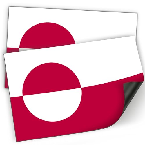 Magnet Me Up Greenland Flag Car Magnet - 4x6 Inch, Magnetic Decal for Vehicles, Trucks, and Mailboxes - Weatherproof & UV Resistant National Flag of Greenland, Kalaallit Nunaat, 2 Pack, Made in USA