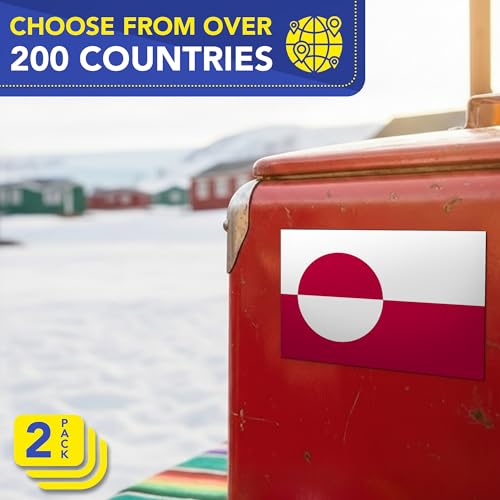 Magnet Me Up Greenland Flag Car Magnet - 4x6 Inch, Magnetic Decal for Vehicles, Trucks, and Mailboxes - Weatherproof & UV Resistant National Flag of Greenland, Kalaallit Nunaat, 2 Pack, Made in USA