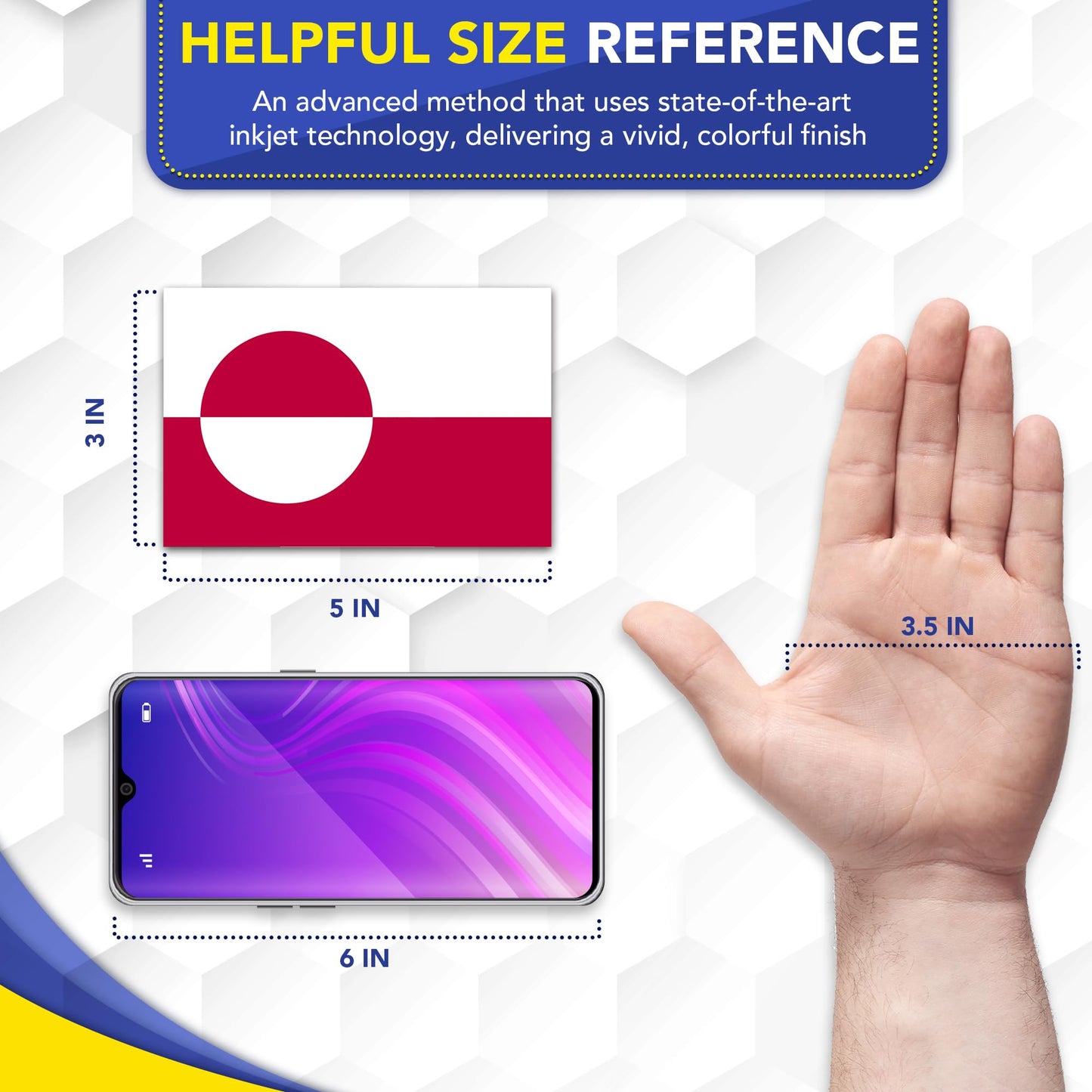 Magnet Me Up Greenland Flag Car Magnet - 3x5 Inch, Magnetic Decal for Vehicles, Trucks, and Mailboxes - Weatherproof & UV Resistant National Flag of Greenland, Kalaallit Nunaat, Made in USA