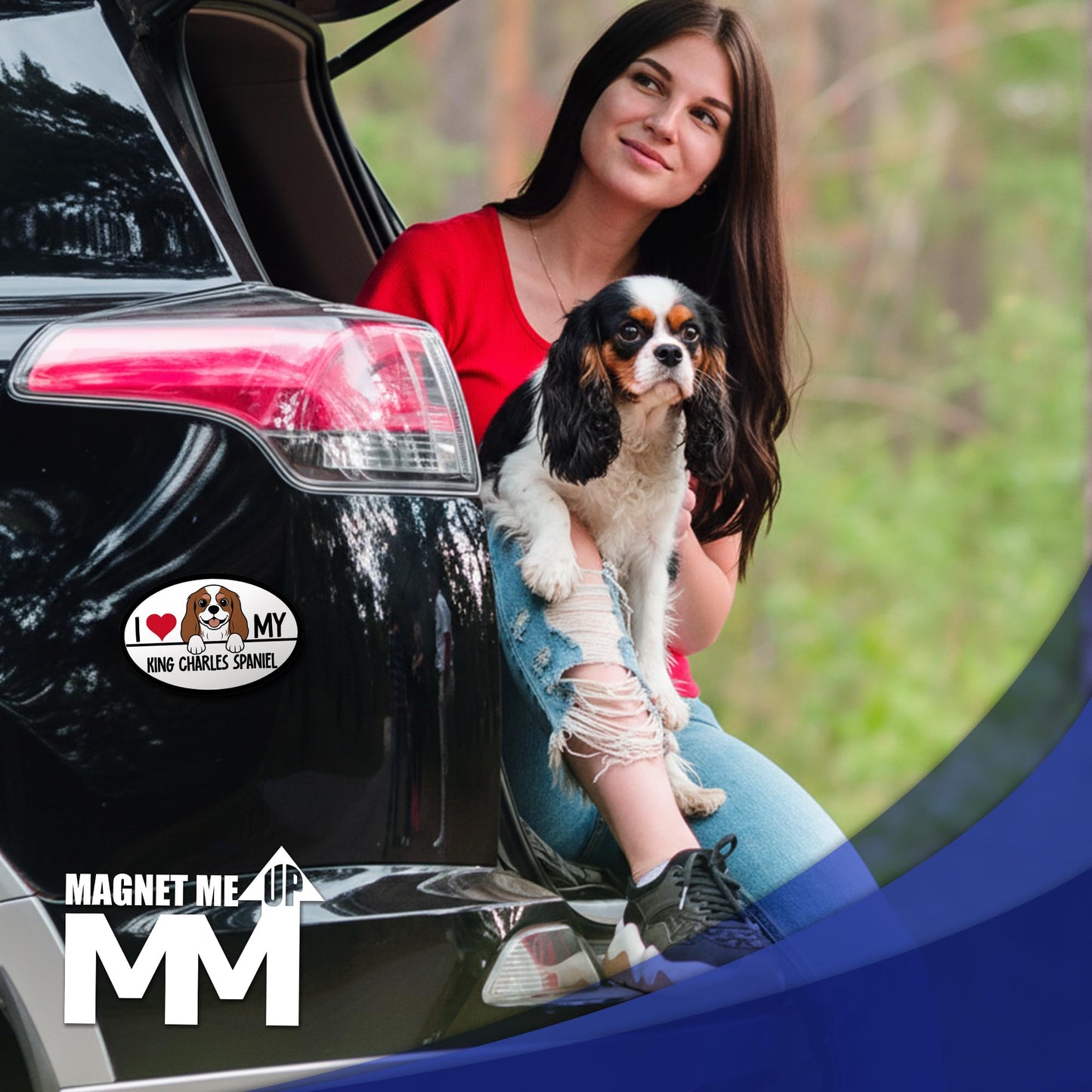 Magnet Me Up I Love My King Charles Spaniel Oval-Shaped Car Magnet - 4x6 Inches Magnetic Decal for Cars, Trucks and SUVs, Ideal Gift Dog Lover, Full-Color Weatherproof Durable Vinyl, Made in USA