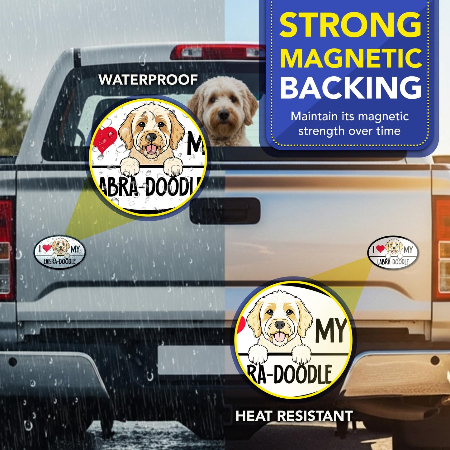 Magnet Me Up I Love My Labra-Doodle 4x6 Inches Oval-Shaped Car Magnet - Ideal Gift for Dog Lover Magnetic Decal for Cars, Trucks and SUVs, Vinyl Weatherproof Full-Color UV Printed, Made in USA