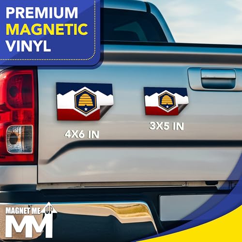 Magnet Me Up Utah Patriotic Flag Car Magnet 3x5 Inches - Magnetic Decal Accessories for Cars, Trucks & SUVs - Ideal Durable Gift, Full-Color UV Printed Weatherproof Vinyl, Made in USA