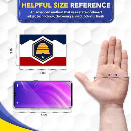 Magnet Me Up Utah Patriotic Flag Car Magnet 3x5 Inches - Magnetic Decal Accessories for Cars, Trucks & SUVs - Ideal Durable Gift, Full-Color UV Printed Weatherproof Vinyl, Made in USA