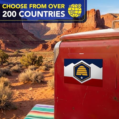 Magnet Me Up Utah Patriotic Flag Car Magnet 3x5 Inches - Magnetic Decal Accessories for Cars, Trucks & SUVs - Ideal Durable Gift, Full-Color UV Printed Weatherproof Vinyl, Made in USA