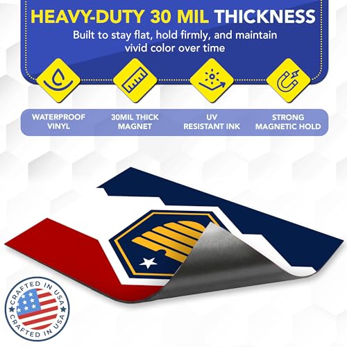 Magnet Me Up Utah Patriotic Flag Car Magnet 4x6 Inches - Magnetic Decal Accessories for Cars, Trucks & SUVs - Ideal Durable Gift, Full-Color UV Printed Weatherproof Vinyl, Made in USA