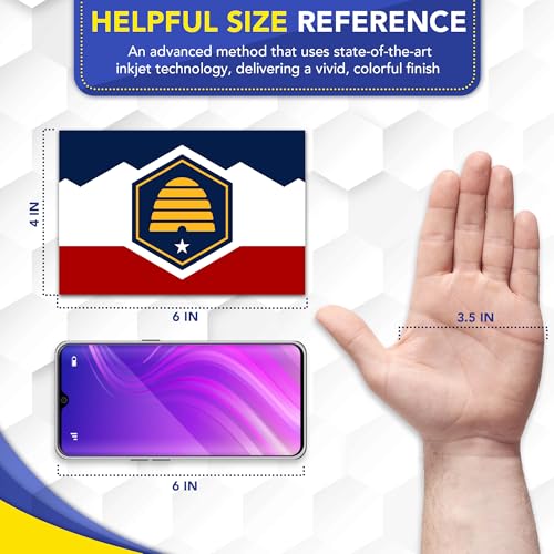 Magnet Me Up Utah Patriotic Flag Car Magnet 4x6 Inches - Magnetic Decal Accessories for Cars, Trucks & SUVs - Ideal Durable Gift, Full-Color UV Printed Weatherproof Vinyl, Made in USA