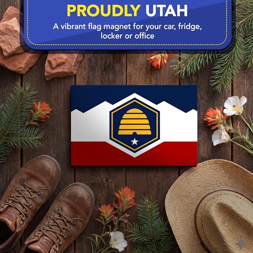 Magnet Me Up Utah Patriotic Flag Car Magnet 4x6 Inches - Magnetic Decal Accessories for Cars, Trucks & SUVs - Ideal Durable Gift, Full-Color UV Printed Weatherproof Vinyl, Made in USA