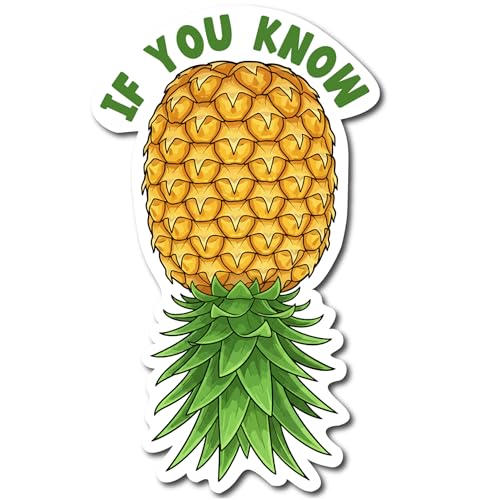 Magnet Me Up 4x6 Upside Down Pineapple Magnetic Decal - ?If You Know? Funny Swinger Symbol Cruise Door Magnet, Waterproof Outdoor Refrigerator Magnet, UV Printed, Made in USA
