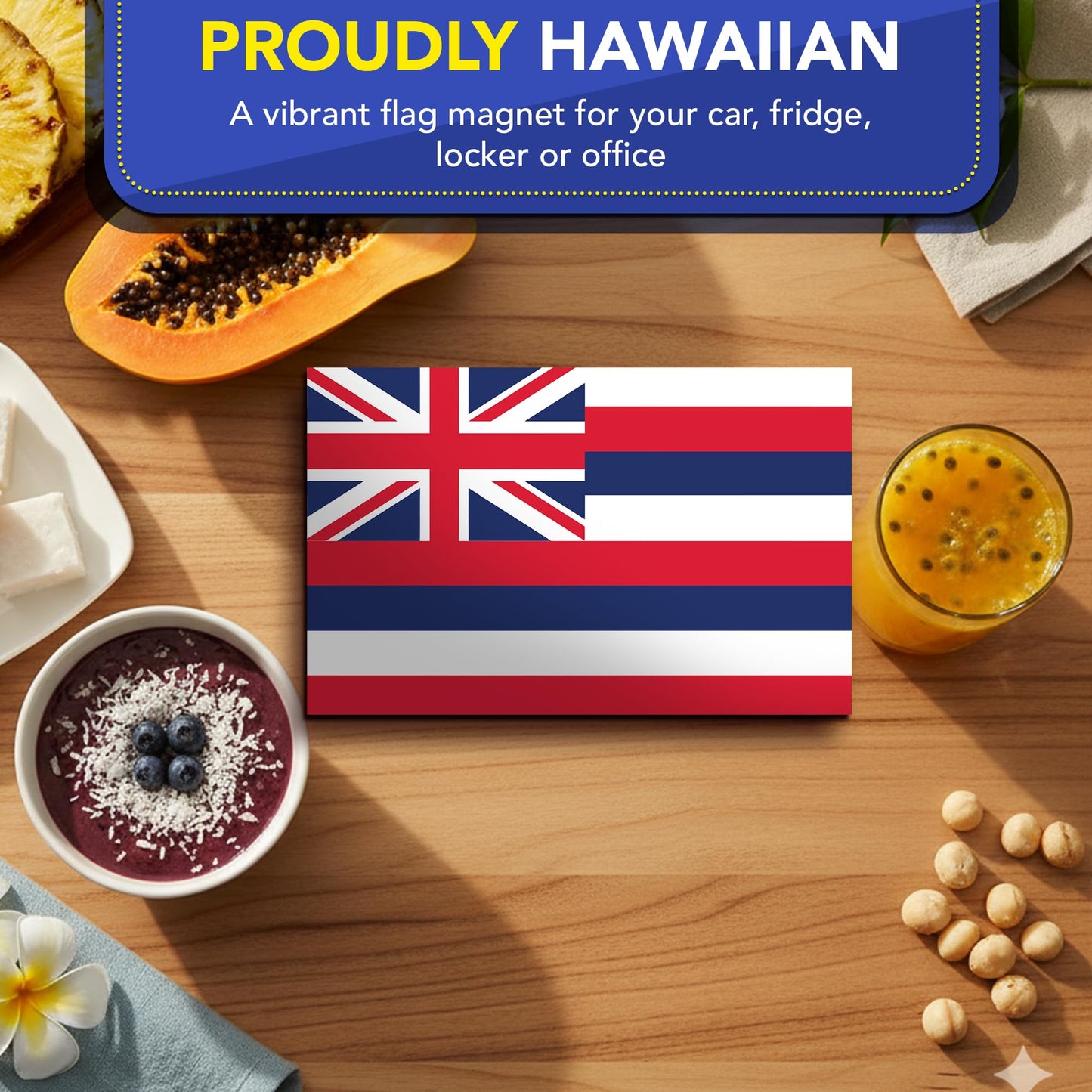 Magnet Me Up Hawaii US State Flag Magnet Decal, 3x5 Inches, Heavy Duty Automotive Magnet for Car, Truck SUV, Any Other Magnetic Surface, Collectible Souvenir, Show Your State Pride, Crafted in USA