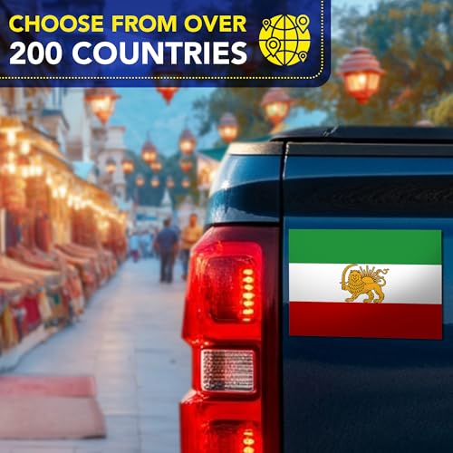 Magnet Me Up Iran Lion Flag Car Magnet 4"x6", 2 Pack, Pre Revolution Lion and Sun Persian Flag Magnetic Decal, Weatherproof Full-Color- forCar, Trucks & SUV Fridge Accessory, Made in USA