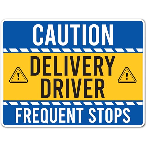 Magnet Me Up 24" x 18" Caution Frequent Stops Delivery Driver Magnet for Car - Safety Warning Vehicle Magnetic Sign for Delivery Drivers, Weatherproof UV Printed Vinyl, Made in USA