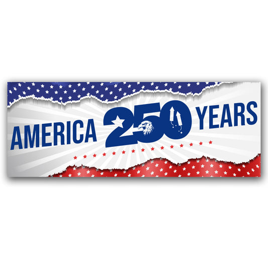 Magnet Me Up America 250 Years Car Magnet, 3" x 8" - 1776 2026 USA, Patriotic Design, 250th Anniversary Semiquincentennial Magnet for Cars, Trucks, SUVs, UV Printed, Crafted in the USA