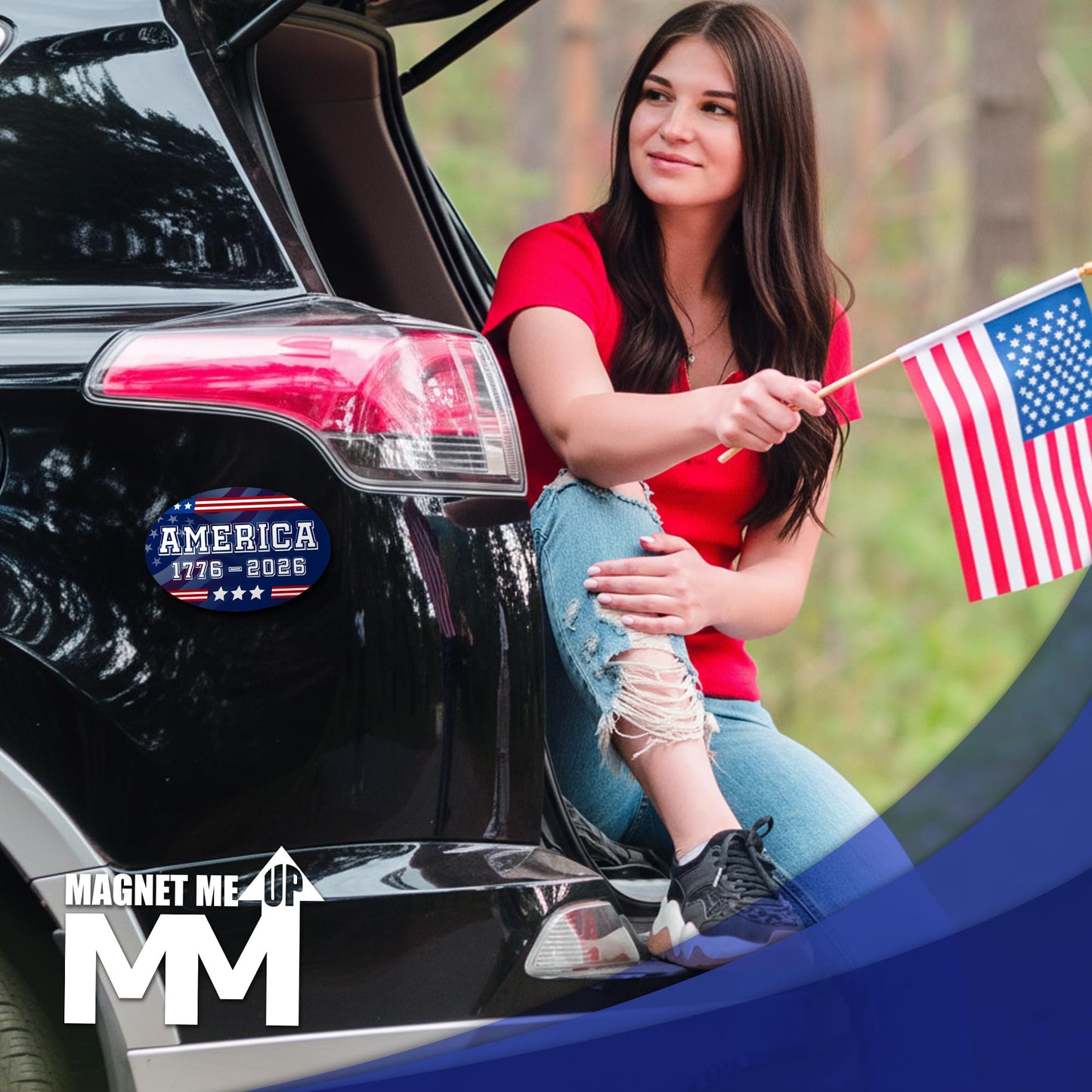 Magnet Me Up America 1776 2026 Car Magnet, 4"x6" - Patriotic USA 250th Anniversary Semiquincentennial Oval Magnet, 250 Years of Freedom, for Cars, Trucks, SUVs, UV Printed, Souvenir, Crafted in USA