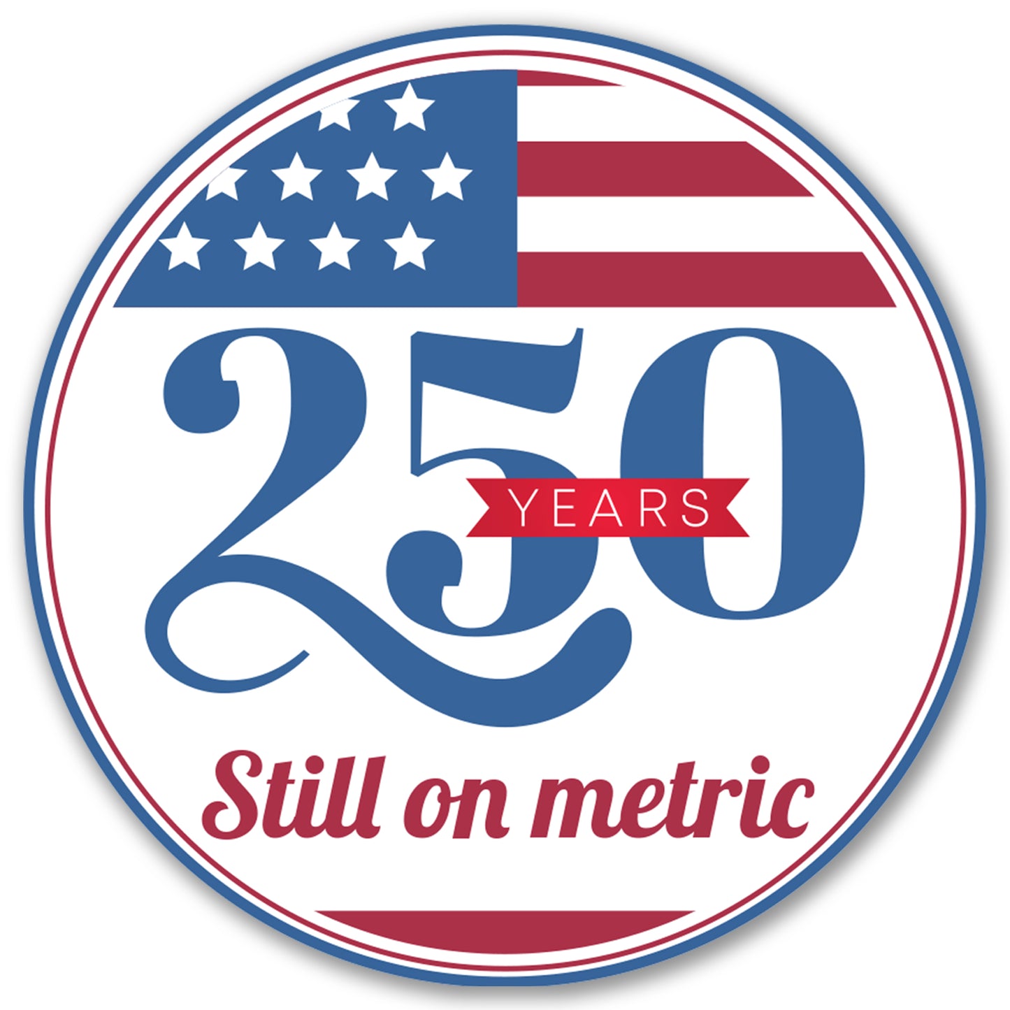 Magnet Me Up 250 Years and Still Metric Car Magnet 5" Round - Patriotic Magnetic Decal for Cars, Trucks and SUVs, 1776 2026 USA 250th Anniversary Semiquincentennial Decor, UV Printed, Crafted in USA