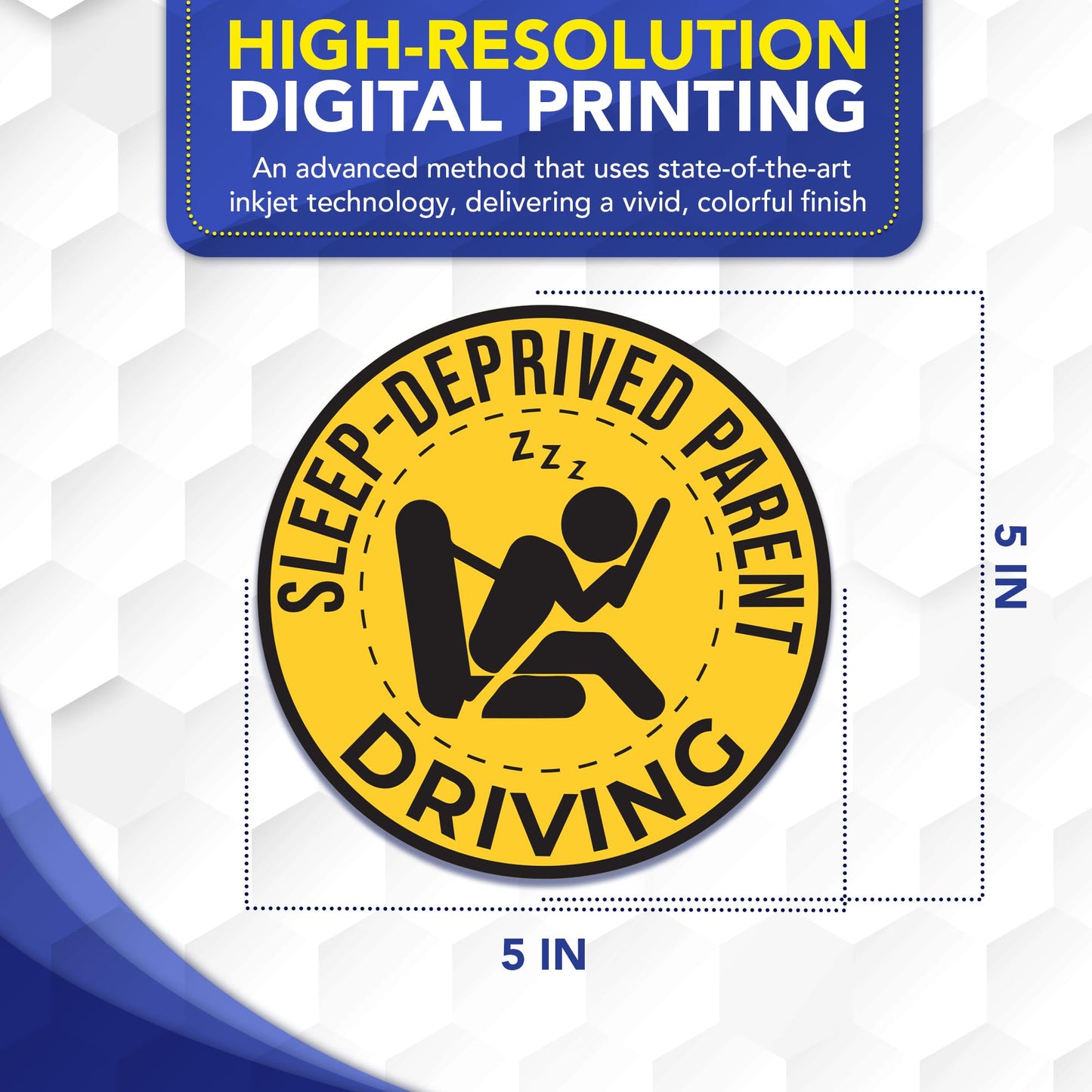 Magnet Me Up Sleep-Deprived Parent Car Magnet 5 Inches Round - Funny Driving Magnetic Decal for Cars, Trucks & SUVs, Full Color UV-Printed Weatherproof Accessory, Durable Vinyl, Crafted in USA