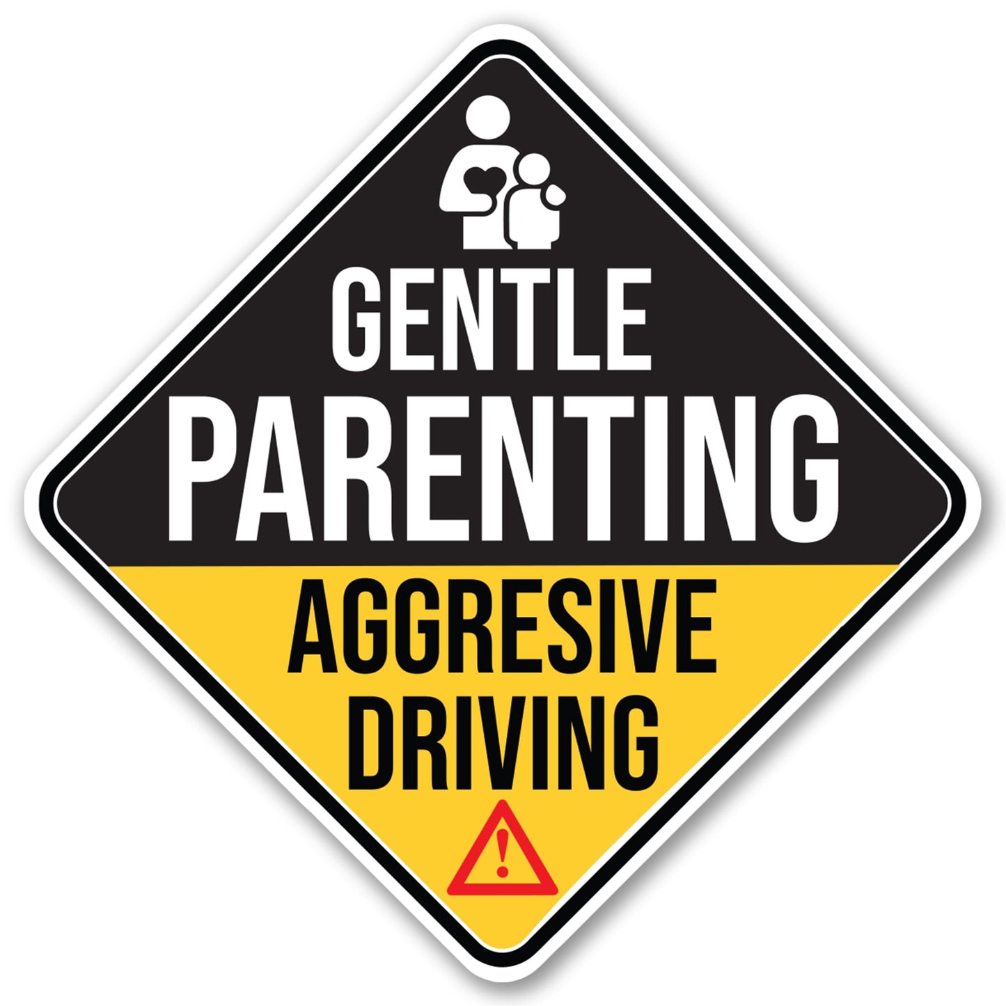 Magnet Me Up Gentle Parenting Aggressive Driving 5" Diamond Car Magnet - Funny Magnetic Decal for Cars, Trucks & SUVs, Waterproof Full Color UV-Printed, Durable Vinyl Accessories, Crafted in USA