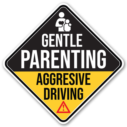 Magnet Me Up Gentle Parenting Aggressive Driving 5" Diamond Car Magnet - Funny Magnetic Decal for Cars, Trucks & SUVs, Waterproof Full Color UV-Printed, Durable Vinyl Accessories, Crafted in USA
