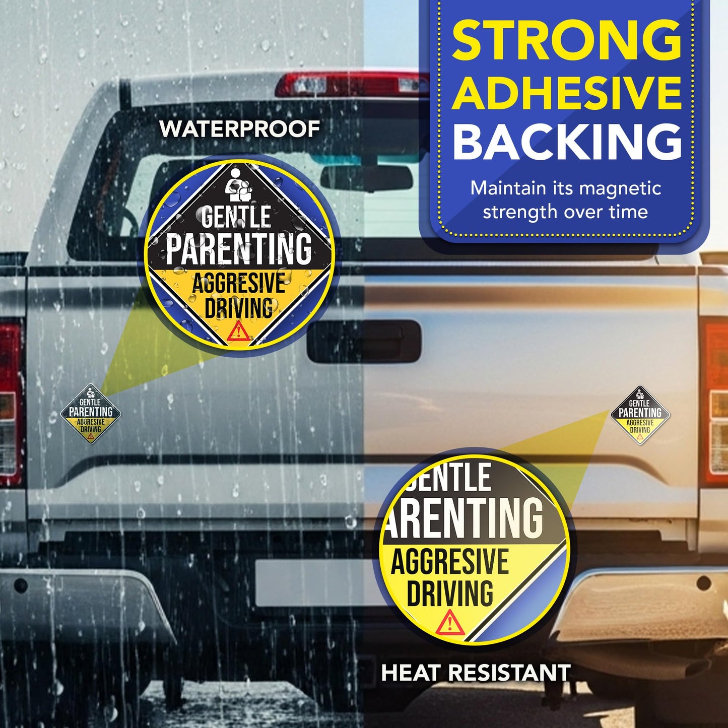 Magnet Me Up Gentle Parenting Aggressive Driving 5" Diamond Car Magnet - Funny Magnetic Decal for Cars, Trucks & SUVs, Waterproof Full Color UV-Printed, Durable Vinyl Accessories, Crafted in USA