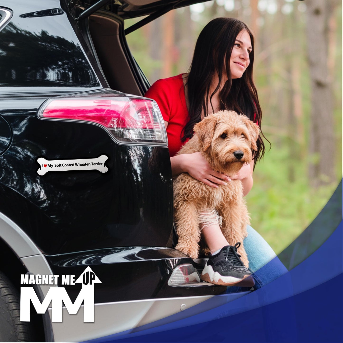 Magnet Me Up I Love My Soft Coated Wheaten Terrier Bone 2" x 7" Car Magnet - Ideal Gift for Dog Lover, Magnetic Decal for Cars, Trucks & SUVs Accessory, UV-Printed Durable Vinyl, Crafted in USA
