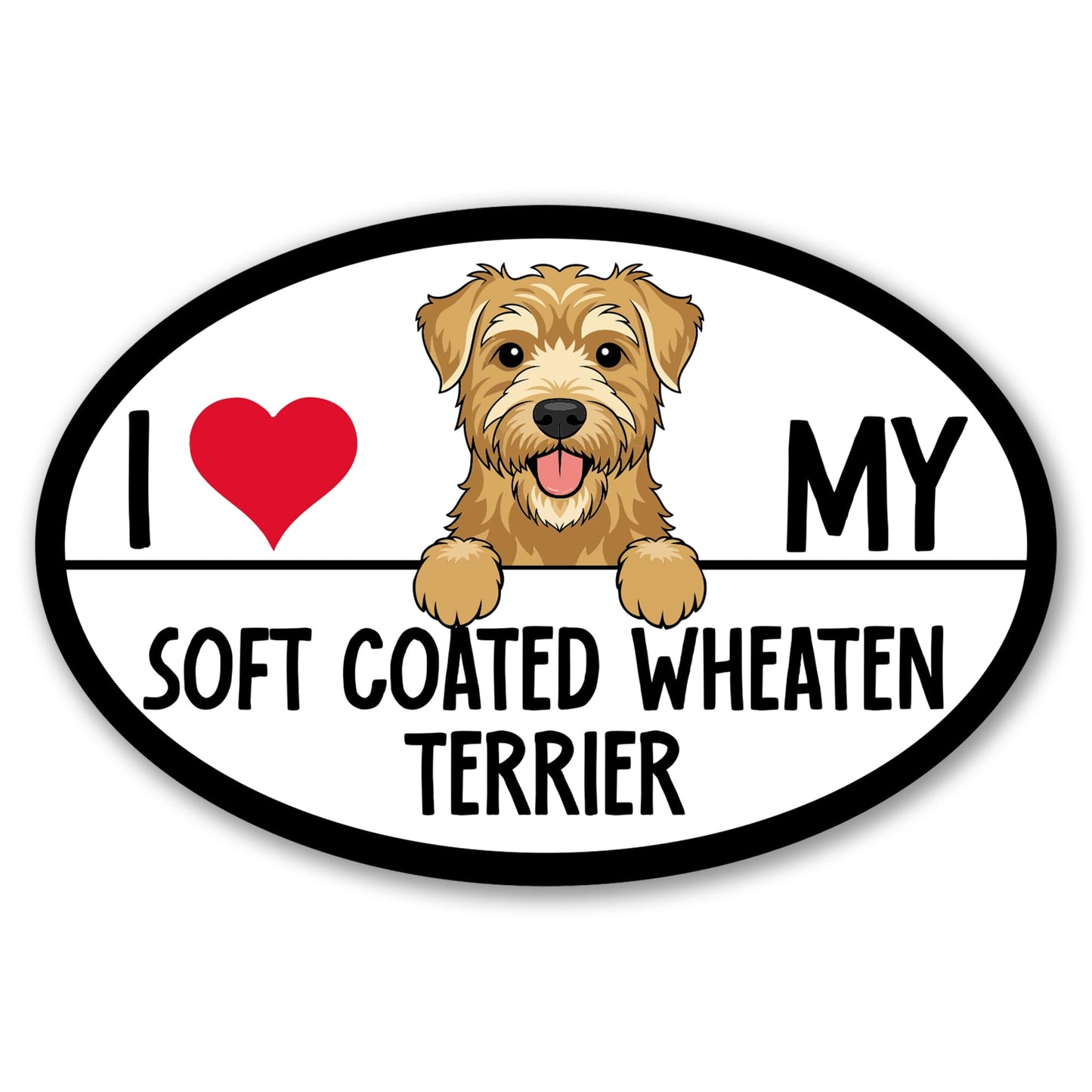 Magnet Me Up I Love My Soft Coated Wheaten Terrier Oval 4" x 6" Car Magnet - Ideal Gift for Dog Lover, Magnetic Decal for Cars, Trucks & SUVs Accessory, UV-Printed Durable Vinyl, Crafted in USA