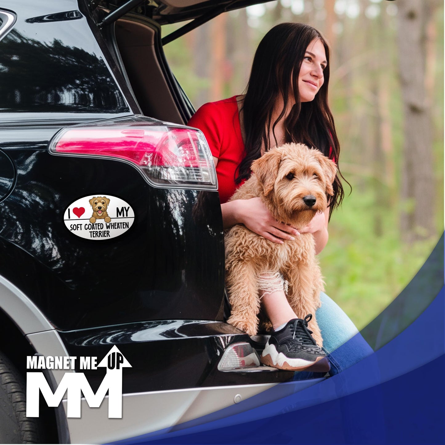 Magnet Me Up I Love My Soft Coated Wheaten Terrier Oval 4" x 6" Car Magnet - Ideal Gift for Dog Lover, Magnetic Decal for Cars, Trucks & SUVs Accessory, UV-Printed Durable Vinyl, Crafted in USA