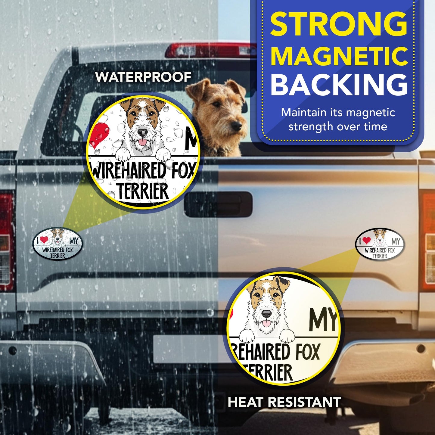 Magnet Me Up I Love My Wirehaired Fox Terrier Dog Oval 4x6 Inches Car Magnet - Accessory Gift for Dog Owners, Magnetic Decal for Cars, Trucks & SUVs, Waterproof UV Printed Vinyl, Crafted in USA