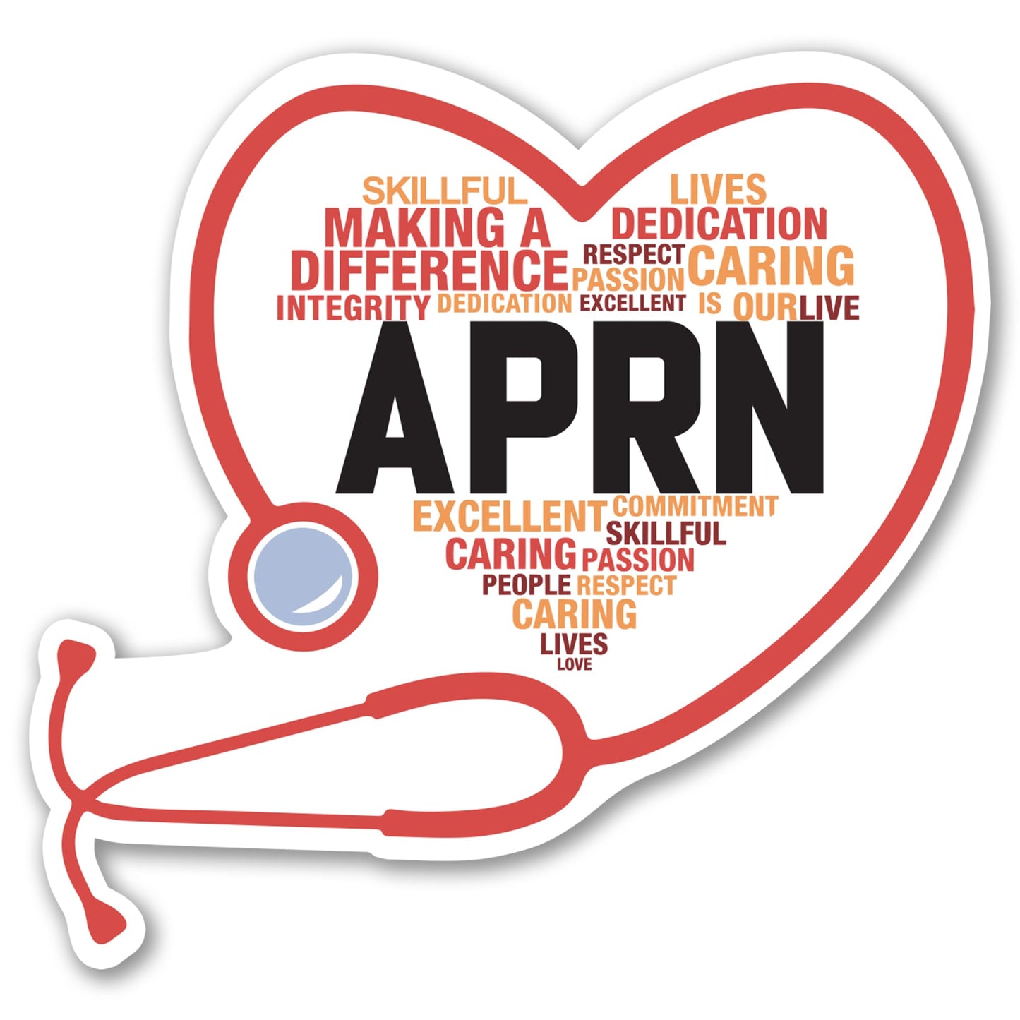 Magnet Me Up APRN (Advanced Practice Registered Nurse) Car Magnet - 5" x 5" Stethoscope Heart Magnetic Decal for Cars and Lockers, Ideal Accessory Gift, UV-Printed, Vinyl, Crafted in USA