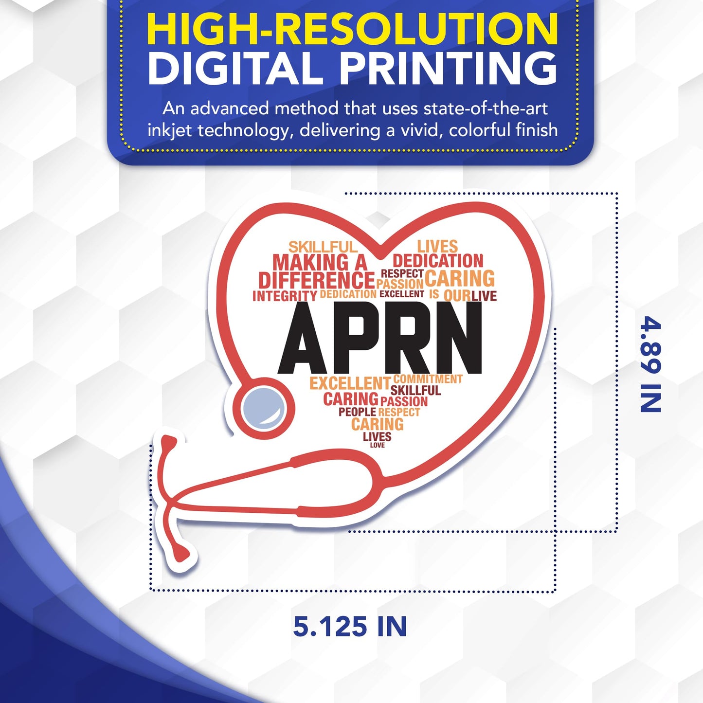 Magnet Me Up APRN (Advanced Practice Registered Nurse) Car Magnet - 5" x 5" Stethoscope Heart Magnetic Decal for Cars and Lockers, Ideal Accessory Gift, UV-Printed, Vinyl, Crafted in USA