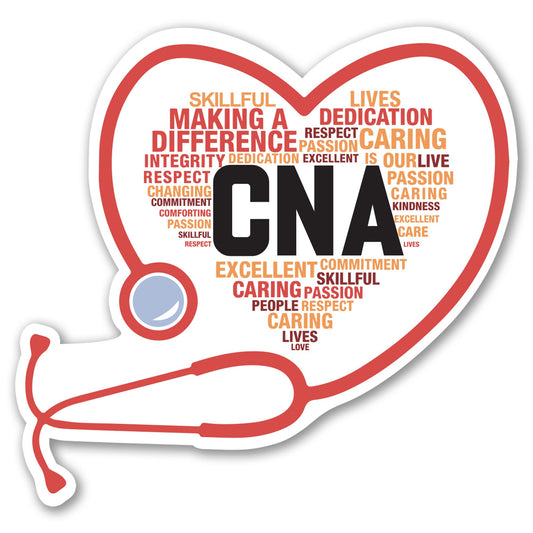 Magnet Me Up CNA (Certified Nursing Assistant) Car Magnet - 5" x 5" Stethoscope Heart Magnetic Decal for Cars and Lockers, Ideal Accessory Gift, Full Color UV-Printed, Vinyl, Crafted in USA