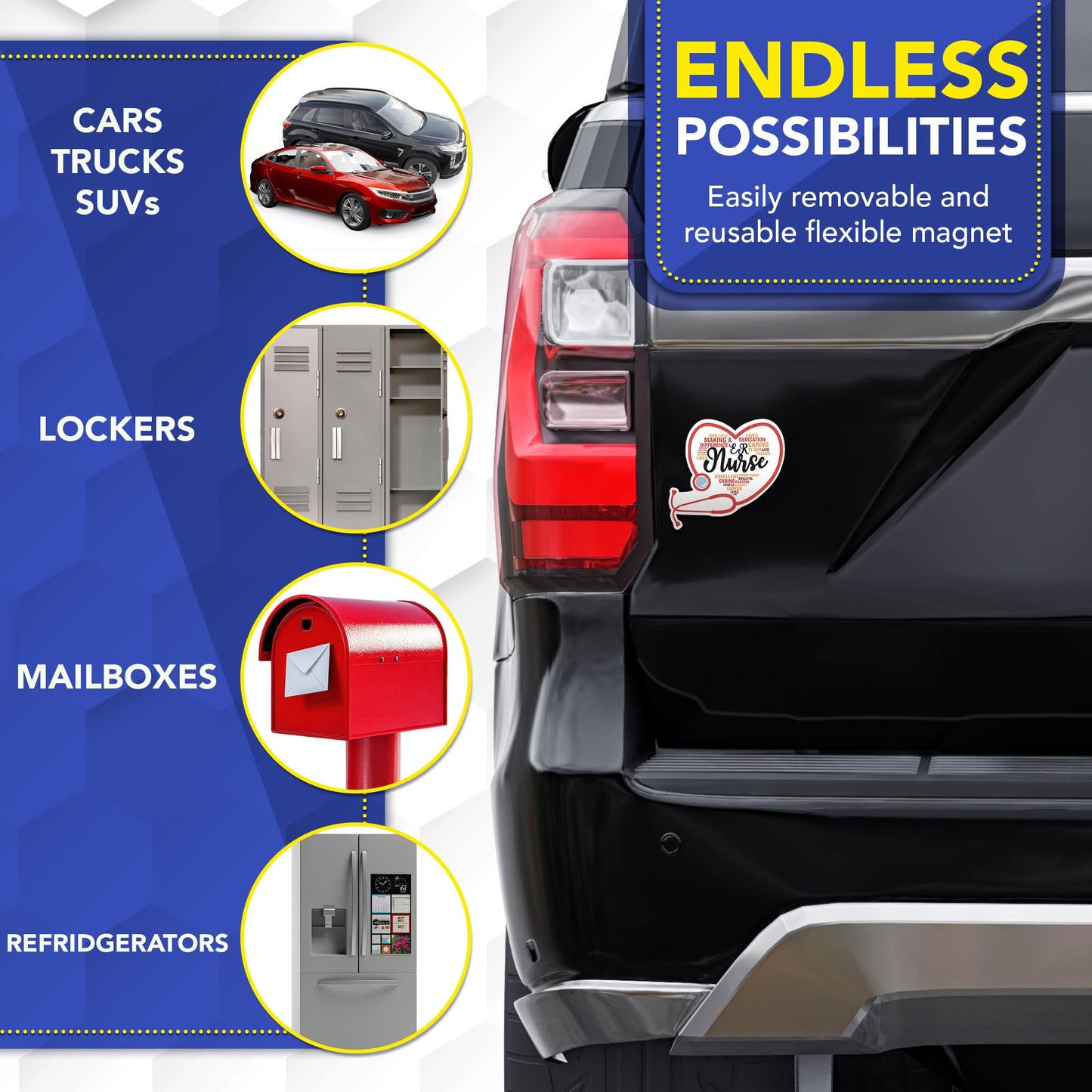 Magnet Me Up ER Nurse (Emergency Room Nurse) Car Magnet - 5" x 5" Stethoscope Heart Magnetic Decal for Cars and Lockers, Ideal Accessory Gift, Full Color UV-Printed, Vinyl, Crafted in USA