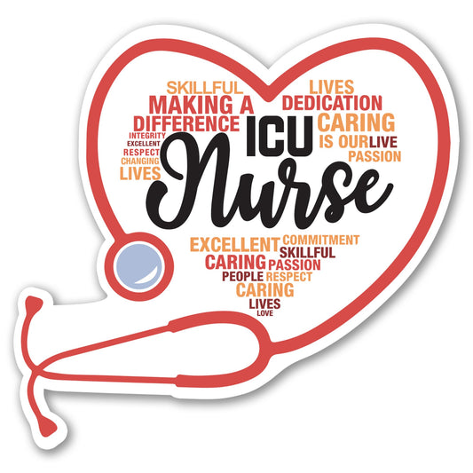 Magnet Me Up ICU Nurse (Intensive Care Unit Nurse) Car Magnet - 5" x 5" Stethoscope Heart Magnetic Decal for Cars and Lockers, Ideal Gift Accessory Full Color UV-Printed Vinyl Crafted in USA