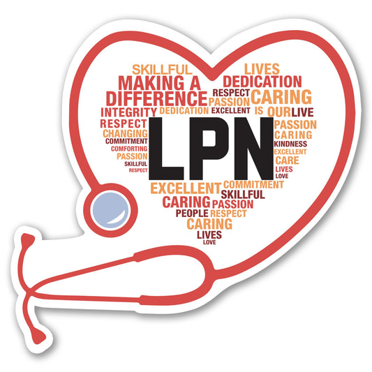 Magnet Me Up LPN (Licensed Practical Nurse) Car Magnet - 5" x 5" Stethoscope Heart Magnetic Decal for Cars and Lockers, Ideal Accessory Gift, Full Color UV-Printed, Vinyl, Crafted in USA