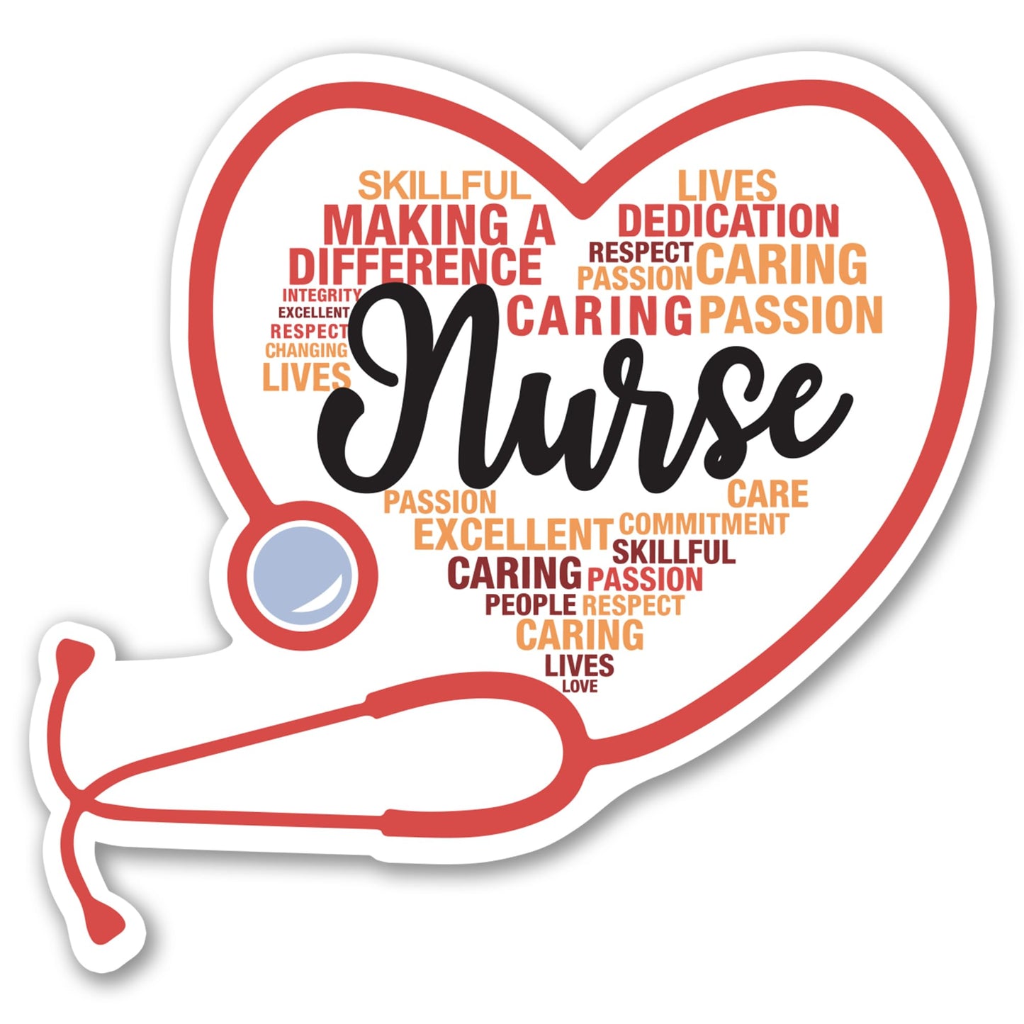 Magnet Me Up Nurse Car Magnet - 5" x 5" Stethoscope Heart Magnetic Decal for Cars and Lockers, Ideal Accessory Gift for Health Workers, Weatherproof, UV-Printed, Vinyl, Crafted in USA