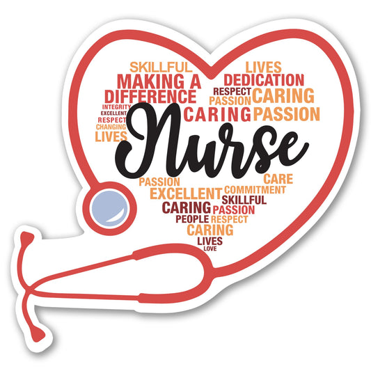 Magnet Me Up Nurse Car Magnet - 5" x 5" Stethoscope Heart Magnetic Decal for Cars and Lockers, Ideal Accessory Gift for Health Workers, Weatherproof, UV-Printed, Vinyl, Crafted in USA