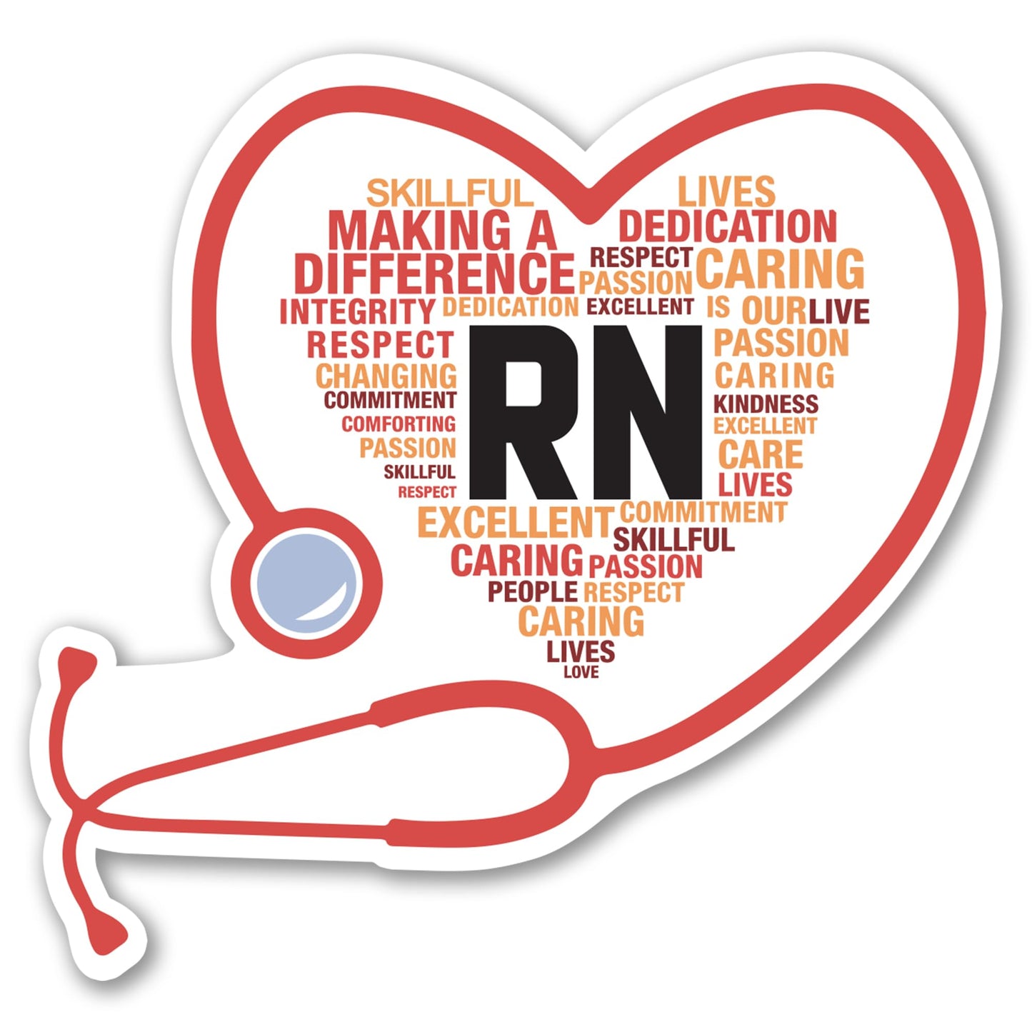 Magnet Me Up RN (Registered Nurse) Car Magnet - 5" x 5" Stethoscope Heart Magnetic Decal for Cars and Lockers, Ideal Accessory Gift for Health Worker, UV-Printed, Vinyl, Crafted in USA