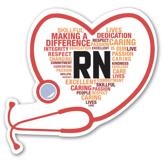 Magnet Me Up RN (Registered Nurse) Car Magnet - 5" x 5" Stethoscope Heart Magnetic Decal for Cars and Lockers, Ideal Accessory Gift for Health Worker, UV-Printed, Vinyl, Crafted in USA