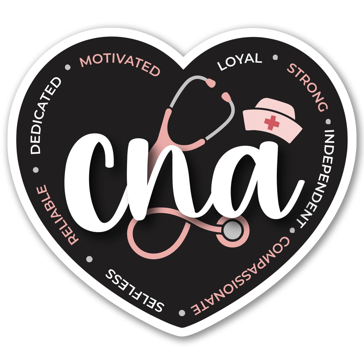 Magnet Me Up CNA (Certified Nursing Assistant) Car Magnet - 5" x 5" Heart Shaped Magnetic Decal for Cars and Lockers, Ideal Accessory Gift, Full Color UV-Printed, Vinyl, Crafted in USA