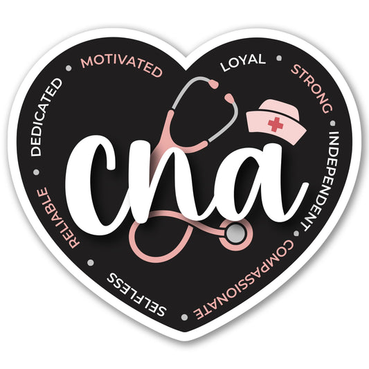 Magnet Me Up CNA (Certified Nursing Assistant) Car Magnet - 5" x 5" Heart Shaped Magnetic Decal for Cars and Lockers, Ideal Accessory Gift, Full Color UV-Printed, Vinyl, Crafted in USA