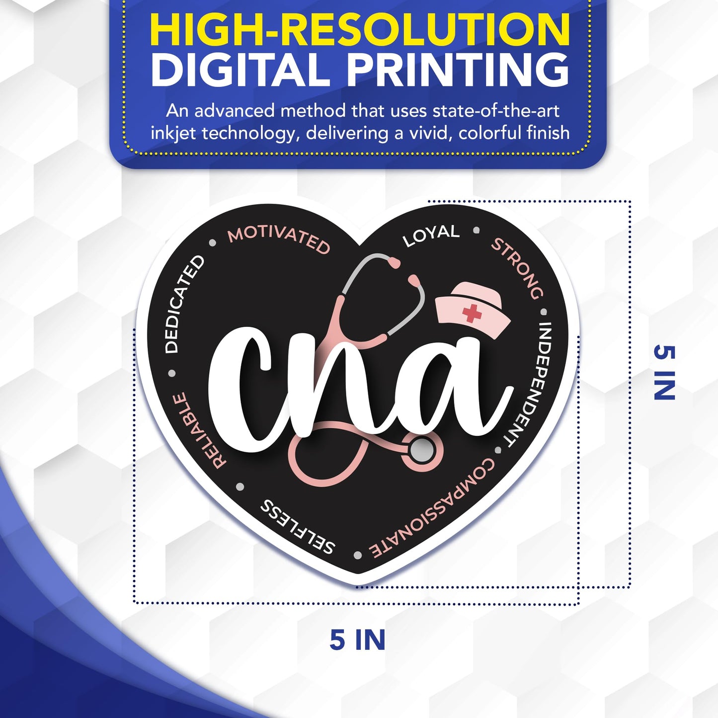 Magnet Me Up CNA (Certified Nursing Assistant) Car Magnet - 5" x 5" Heart Shaped Magnetic Decal for Cars and Lockers, Ideal Accessory Gift, Full Color UV-Printed, Vinyl, Crafted in USA