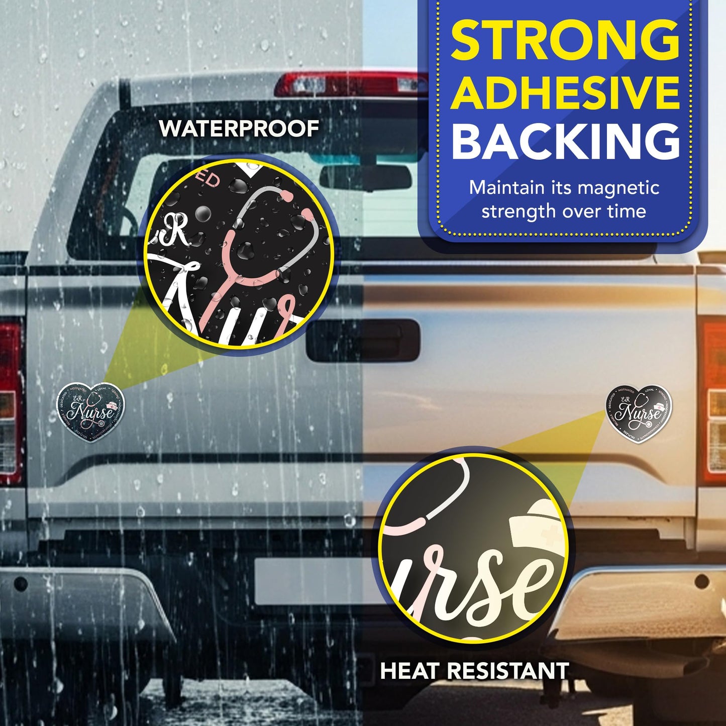 Magnet Me Up ER Nurse (Emergency Room Nurse) Car Magnet - 5" x 5" Heart Shaped Magnetic Decal for Cars and Lockers, Ideal Accessory Gift, Full Color UV-Printed, Vinyl, Crafted in USA