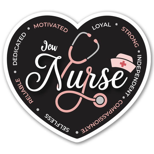 Magnet Me Up ICU Nurse (Intensive Care Unit Nurse) Car Magnet - 5" x 5" Heart Shaped Magnetic Decal for Cars and Lockers, Ideal Gift Accessory Full Color UV-Printed Vinyl Crafted in USA
