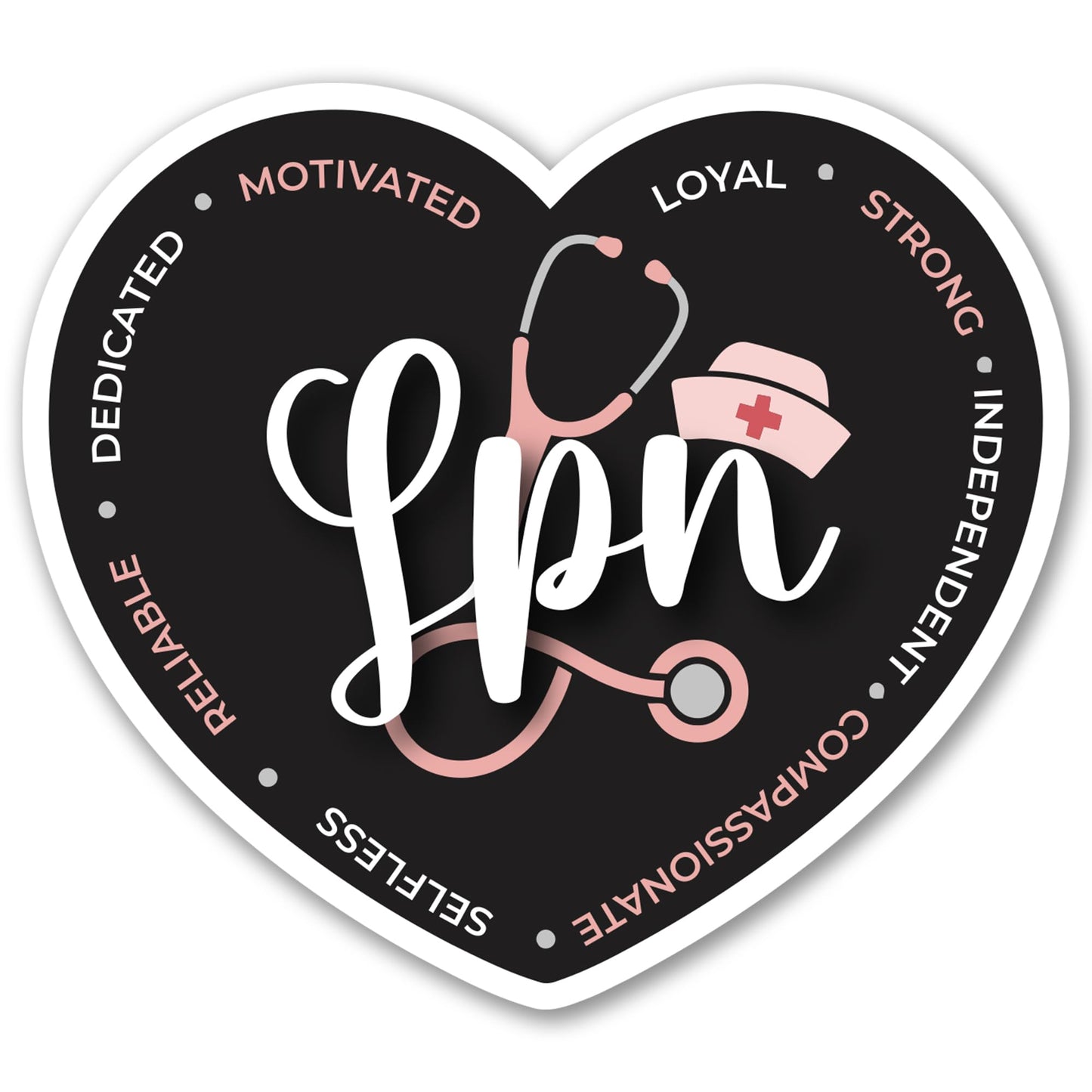 Magnet Me Up LPN (Licensed Practical Nurse) Car Magnet - 5" x 5" Heart Shaped Magnetic Decal for Cars and Lockers, Ideal Accessory Gift, Full Color UV-Printed, Vinyl, Crafted in USA